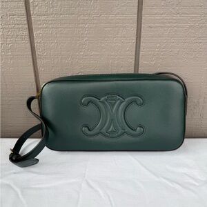 Celine Green Leather Shoulder Bag